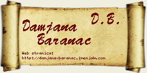 Damjana Baranac vizit kartica